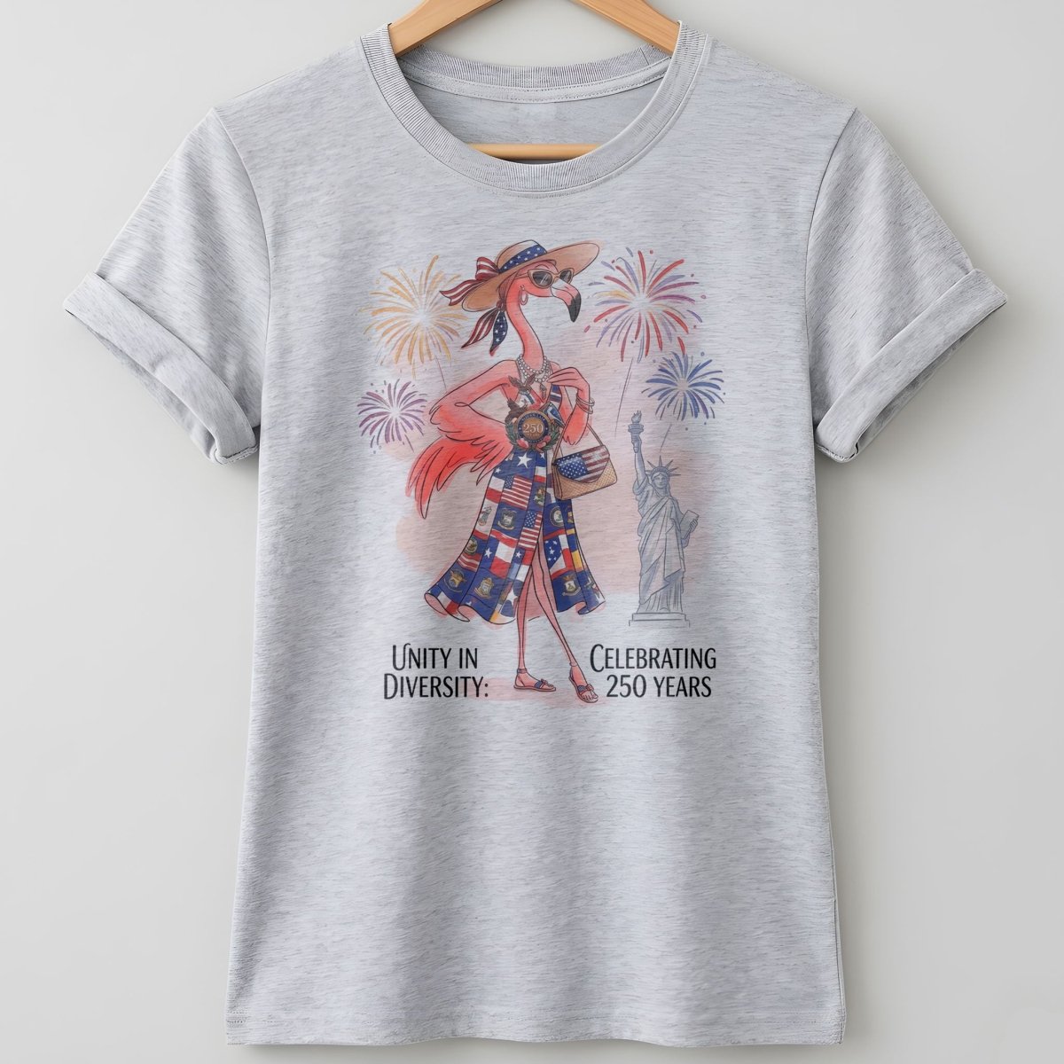 Unity in Diversity Celebrating 250 Years Flamingo July 4th Shirt - FlamingoAholic