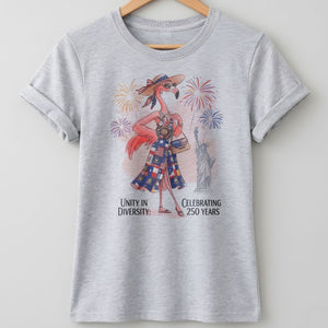 Unity in Diversity Celebrating 250 Years Flamingo July 4th Shirt - FlamingoAholic