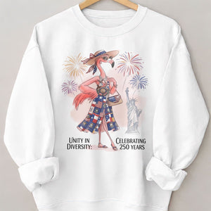 Unity in Diversity Celebrating 250 Years Flamingo July 4th Shirt - FlamingoAholic
