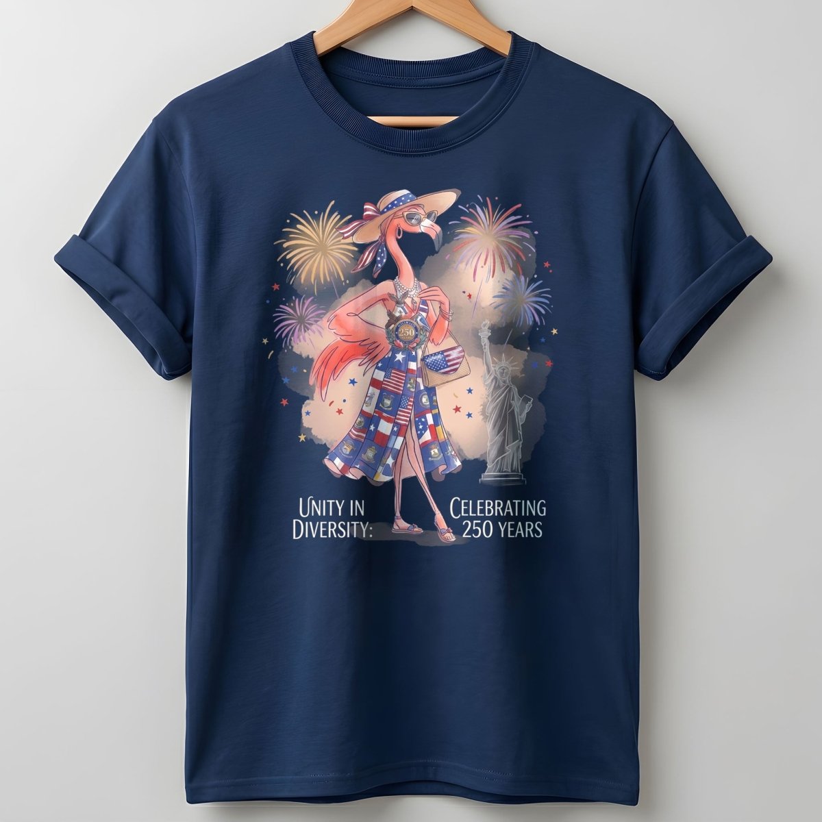 Unity in Diversity Celebrating 250 Years Flamingo July 4th Shirt - FlamingoAholic