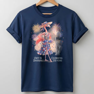 Unity in Diversity Celebrating 250 Years Flamingo July 4th Shirt - FlamingoAholic