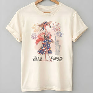 Unity in Diversity Celebrating 250 Years Flamingo July 4th Shirt - FlamingoAholic