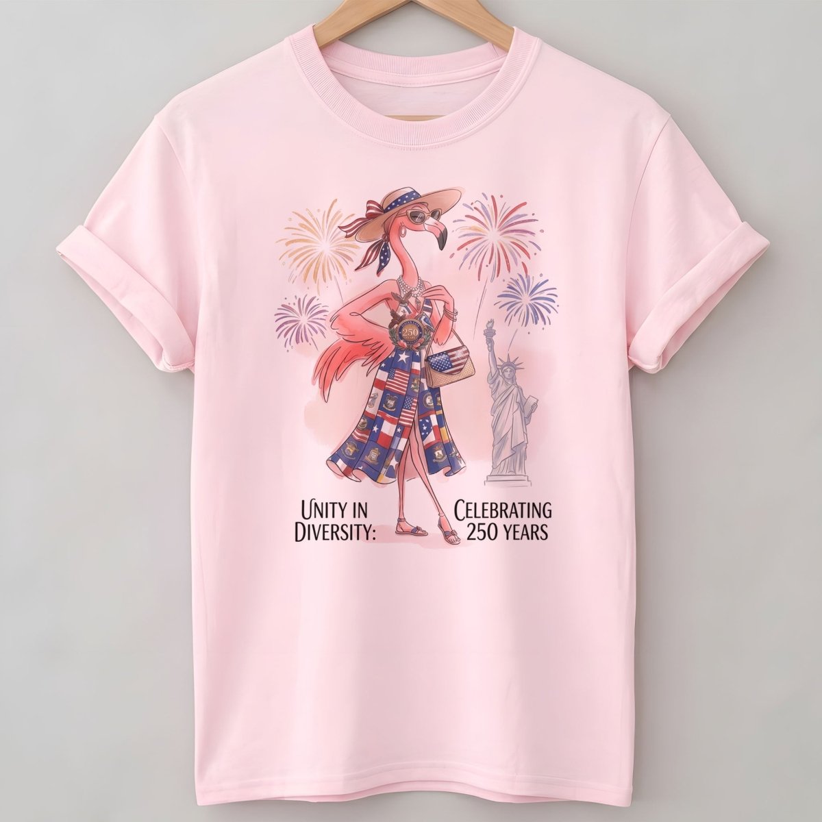 Unity in Diversity Celebrating 250 Years Flamingo July 4th Shirt - FlamingoAholic