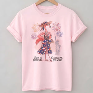 Unity in Diversity Celebrating 250 Years Flamingo July 4th Shirt - FlamingoAholic