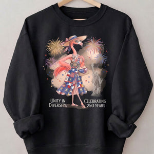 Unity in Diversity Celebrating 250 Years Flamingo July 4th Shirt - FlamingoAholic