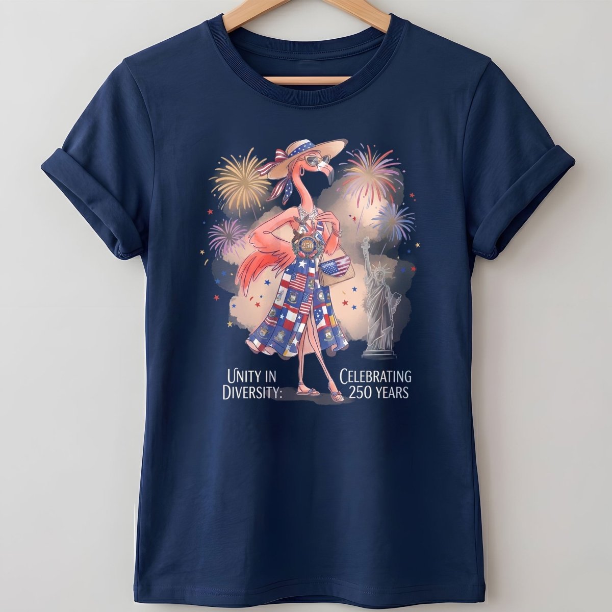 Unity in Diversity Celebrating 250 Years Flamingo July 4th Shirt - FlamingoAholic