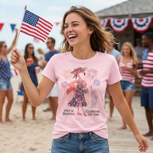 Unity in Diversity Celebrating 250 Years Flamingo July 4th Shirt - FlamingoAholic