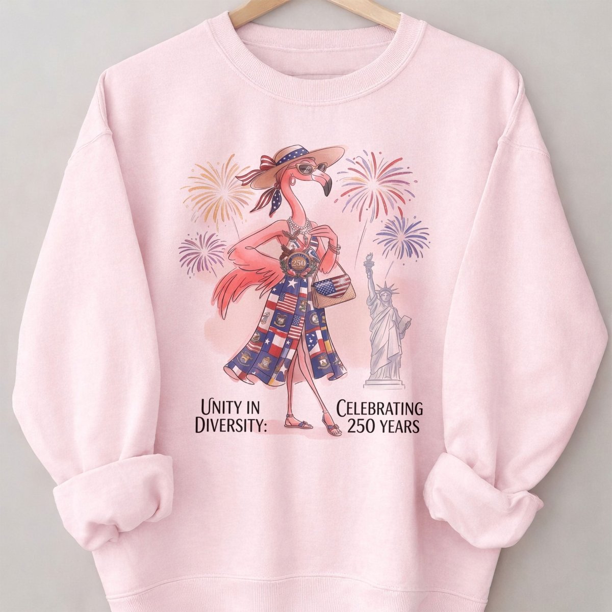 Unity in Diversity Celebrating 250 Years Flamingo July 4th Shirt - FlamingoAholic