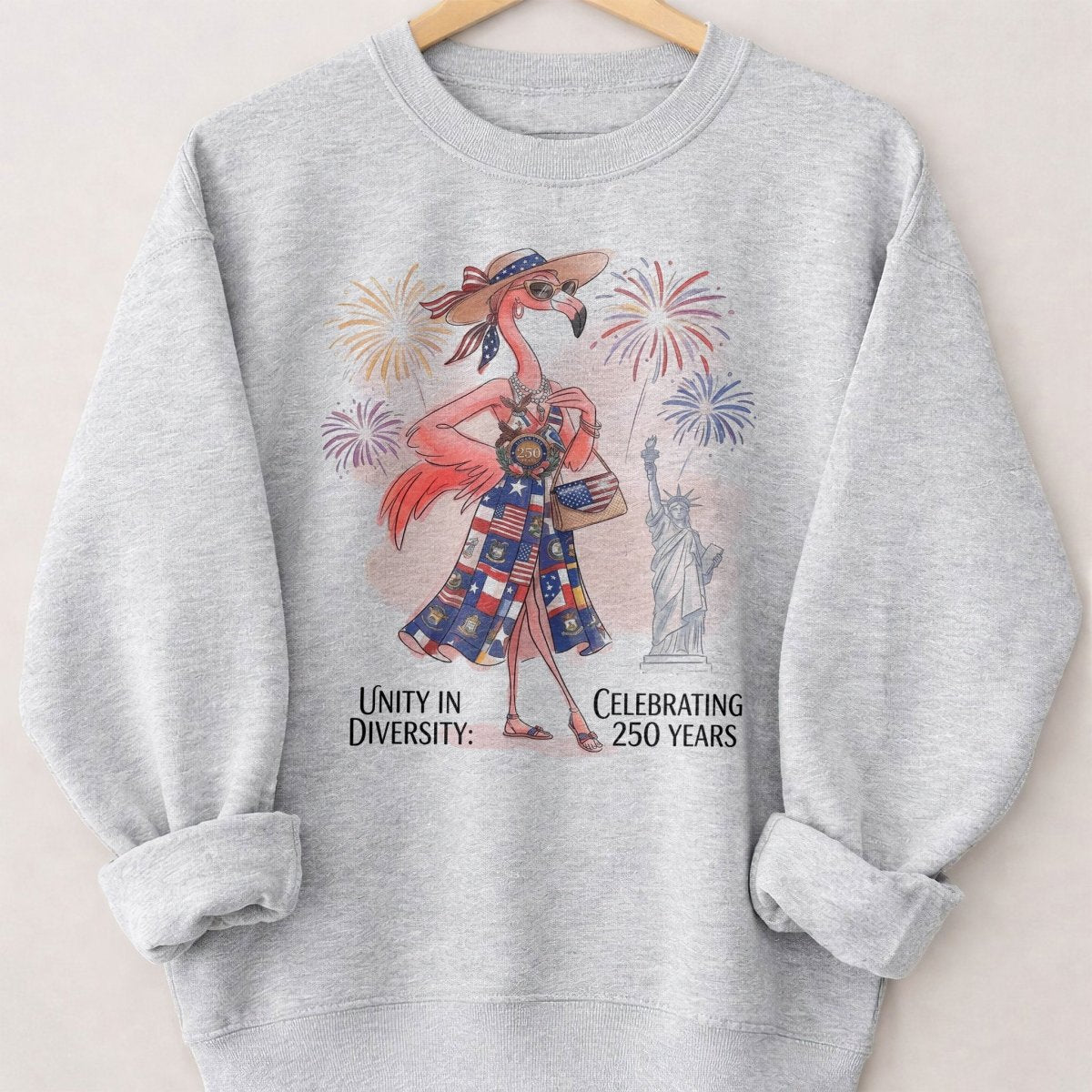 Unity in Diversity Celebrating 250 Years Flamingo July 4th Shirt - FlamingoAholic