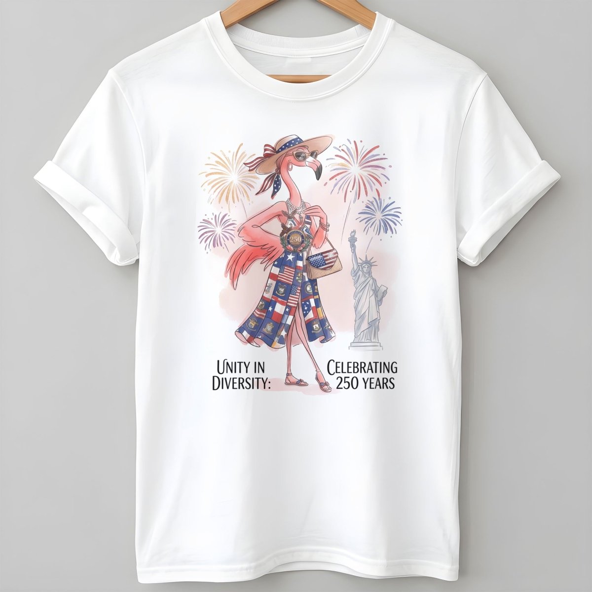 Unity in Diversity Celebrating 250 Years Flamingo July 4th Shirt - FlamingoAholic
