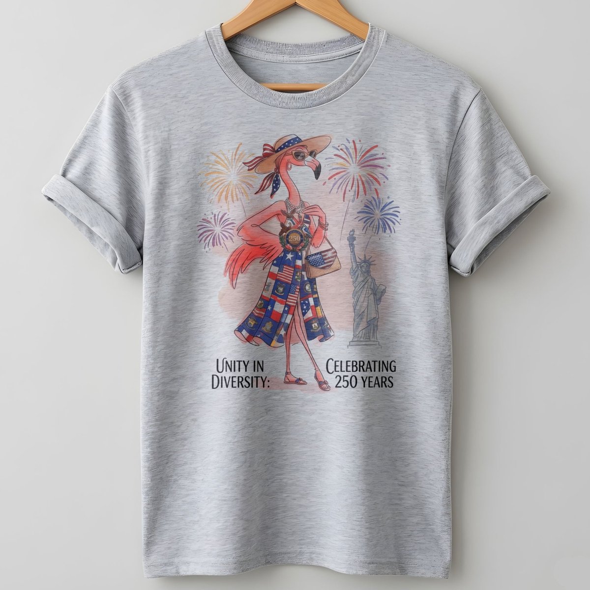 Unity in Diversity Celebrating 250 Years Flamingo July 4th Shirt - FlamingoAholic