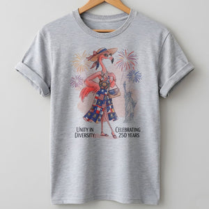Unity in Diversity Celebrating 250 Years Flamingo July 4th Shirt - FlamingoAholic