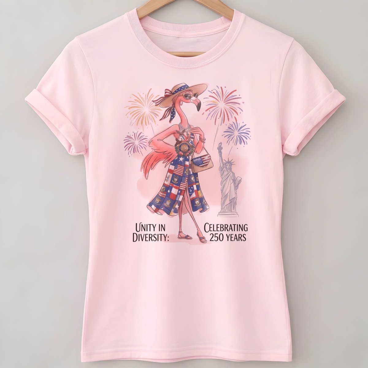Unity in Diversity Celebrating 250 Years Flamingo July 4th Shirt - FlamingoAholic