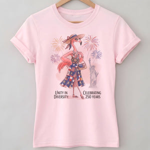Unity in Diversity Celebrating 250 Years Flamingo July 4th Shirt - FlamingoAholic