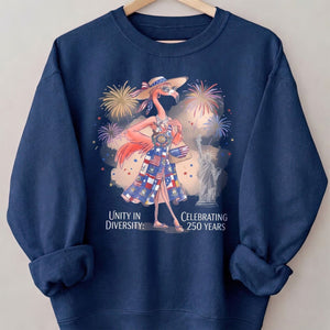 Unity in Diversity Celebrating 250 Years Flamingo July 4th Shirt - FlamingoAholic