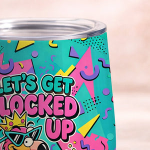 Vibrant Personalized Flamingo Wine Tumbler - Funny 'Let's Get Flocked Up' Insulated Cup - FlamingoAholic