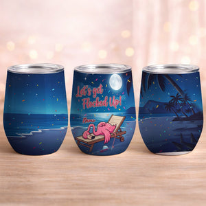 Vibrant Personalized Flamingo Wine Tumbler - Funny Stainless Steel Stemless Cup Gift - FlamingoAholic