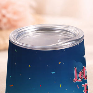 Vibrant Personalized Flamingo Wine Tumbler - Funny Stainless Steel Stemless Cup Gift - FlamingoAholic