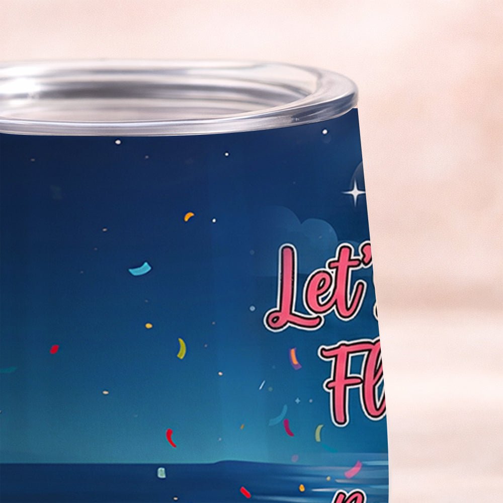 Vibrant Personalized Flamingo Wine Tumbler - Funny Stainless Steel Stemless Cup Gift - FlamingoAholic