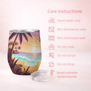 Vibrant Personalized Flamingo Wine Tumbler - Funny Stainless Steel Stemless Cup Gift - FlamingoAholic