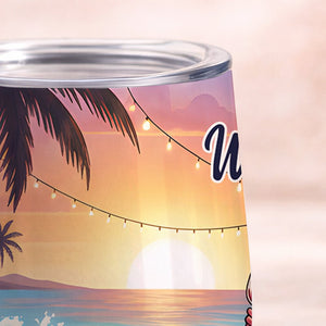 Vibrant Personalized Flamingo Wine Tumbler - Funny Stainless Steel Stemless Cup Gift - FlamingoAholic