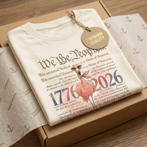 We The People Are Flocking Fabulous - Patriotic Flamingo T-Shirt - FlamingoAholic