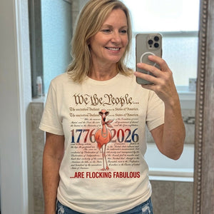 We The People Are Flocking Fabulous - Patriotic Flamingo T-Shirt - FlamingoAholic