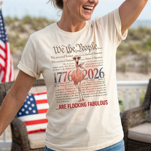 We The People Are Flocking Fabulous - Patriotic Flamingo T-Shirt - FlamingoAholic
