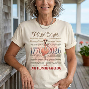We The People Are Flocking Fabulous - Patriotic Flamingo T-Shirt - FlamingoAholic