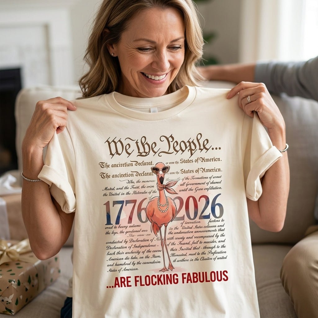 We The People Are Flocking Fabulous - Patriotic Flamingo T-Shirt - FlamingoAholic