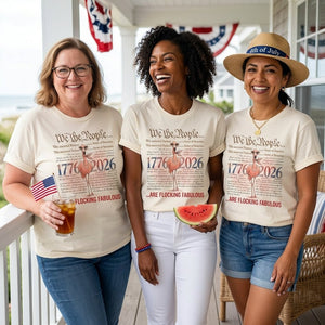 We The People Are Flocking Fabulous - Patriotic Flamingo T-Shirt - FlamingoAholic