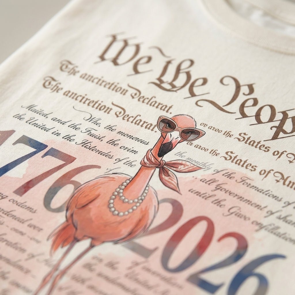 We The People Are Flocking Fabulous - Patriotic Flamingo T-Shirt - FlamingoAholic