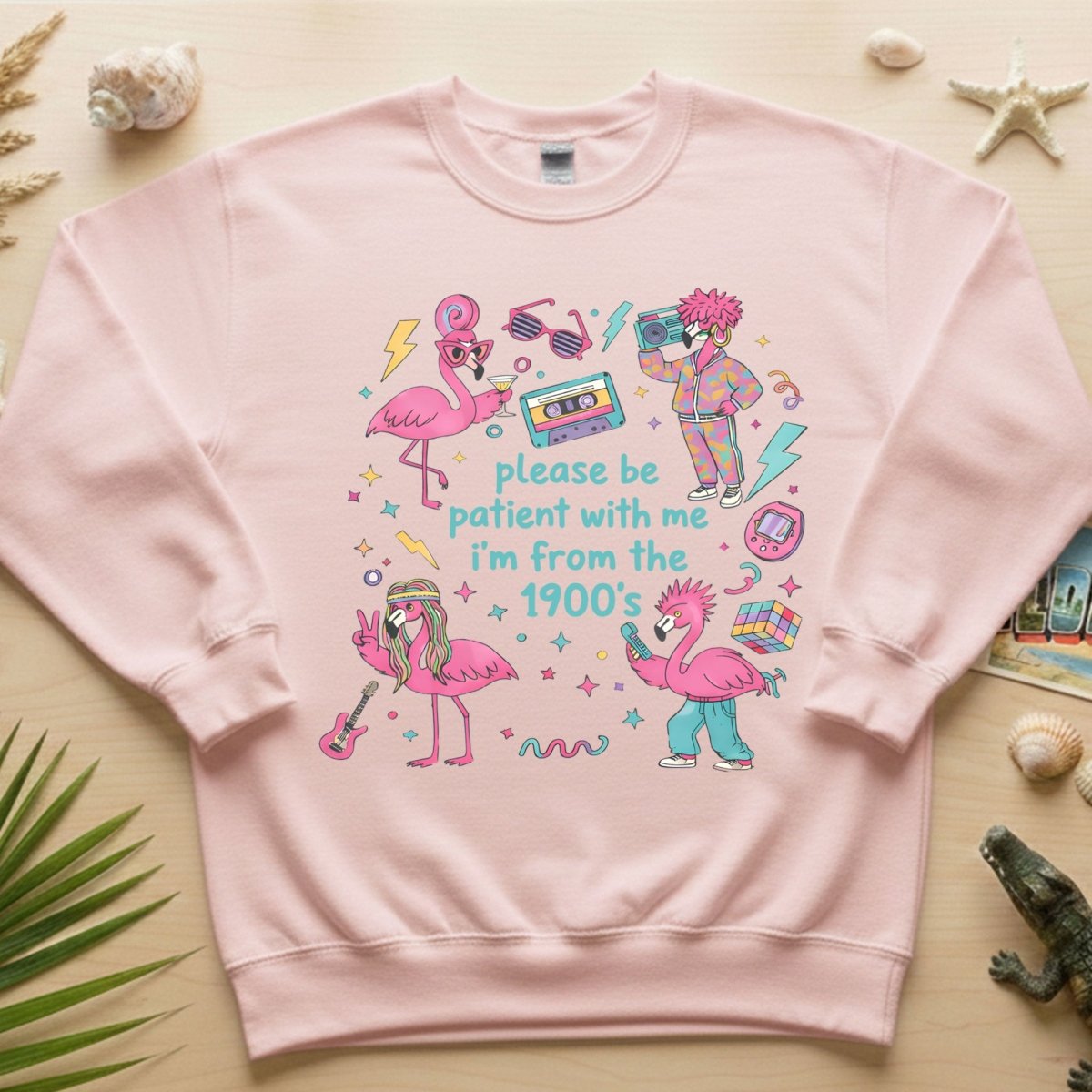 Witty 1900's Flamingo Shirt for Women - Funny Vintage 80s 90s Graphic Tee - FlamingoAholic