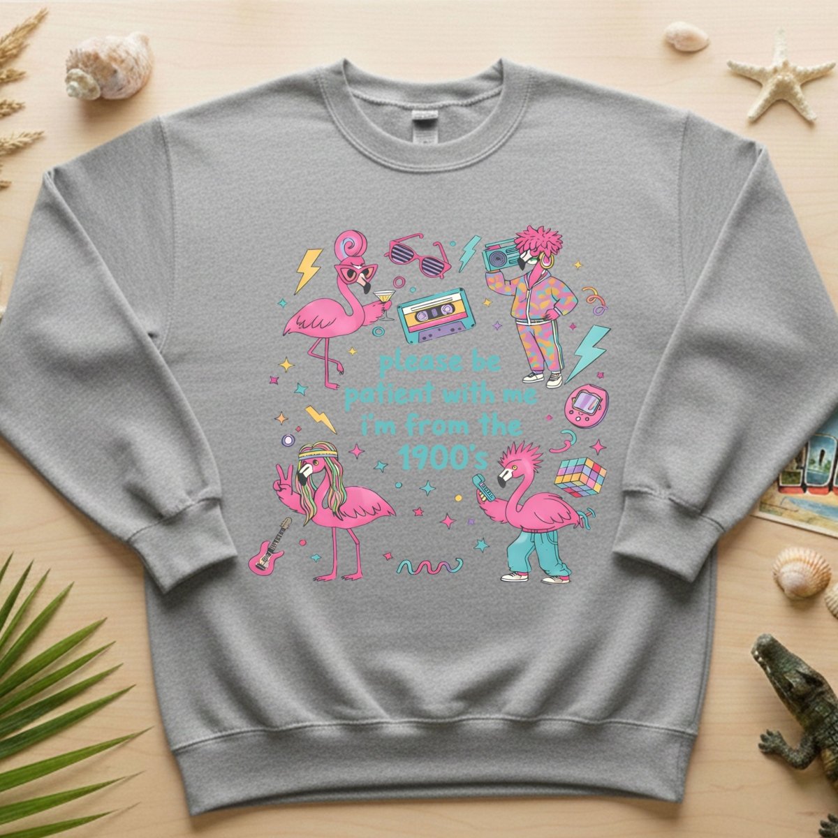 Witty 1900's Flamingo Shirt for Women - Funny Vintage 80s 90s Graphic Tee - FlamingoAholic