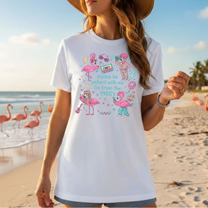 Witty 1900's Flamingo Shirt for Women - Funny Vintage 80s 90s Graphic Tee - FlamingoAholic