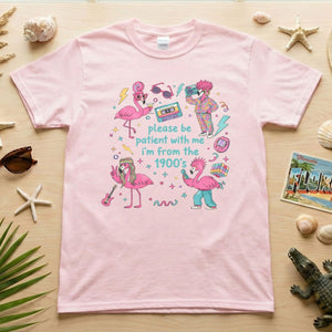 Witty 1900's Flamingo Shirt for Women - Funny Vintage 80s 90s Graphic Tee - FlamingoAholic