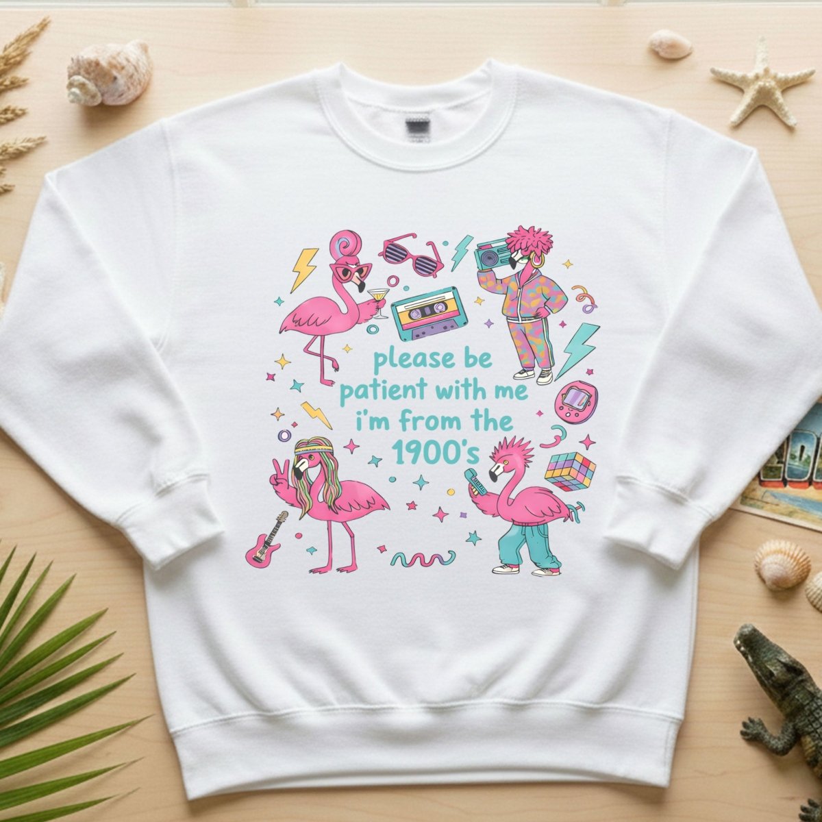 Witty 1900's Flamingo Shirt for Women - Funny Vintage 80s 90s Graphic Tee - FlamingoAholic
