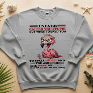 Witty Angry Flamingo Rosé Grammar T-Shirt - Perfect Sarcastic Wine Humor Gift - FlamingoAholic