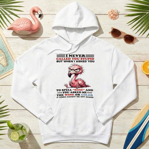 Witty Angry Flamingo Rosé Grammar T-Shirt - Perfect Sarcastic Wine Humor Gift - FlamingoAholic