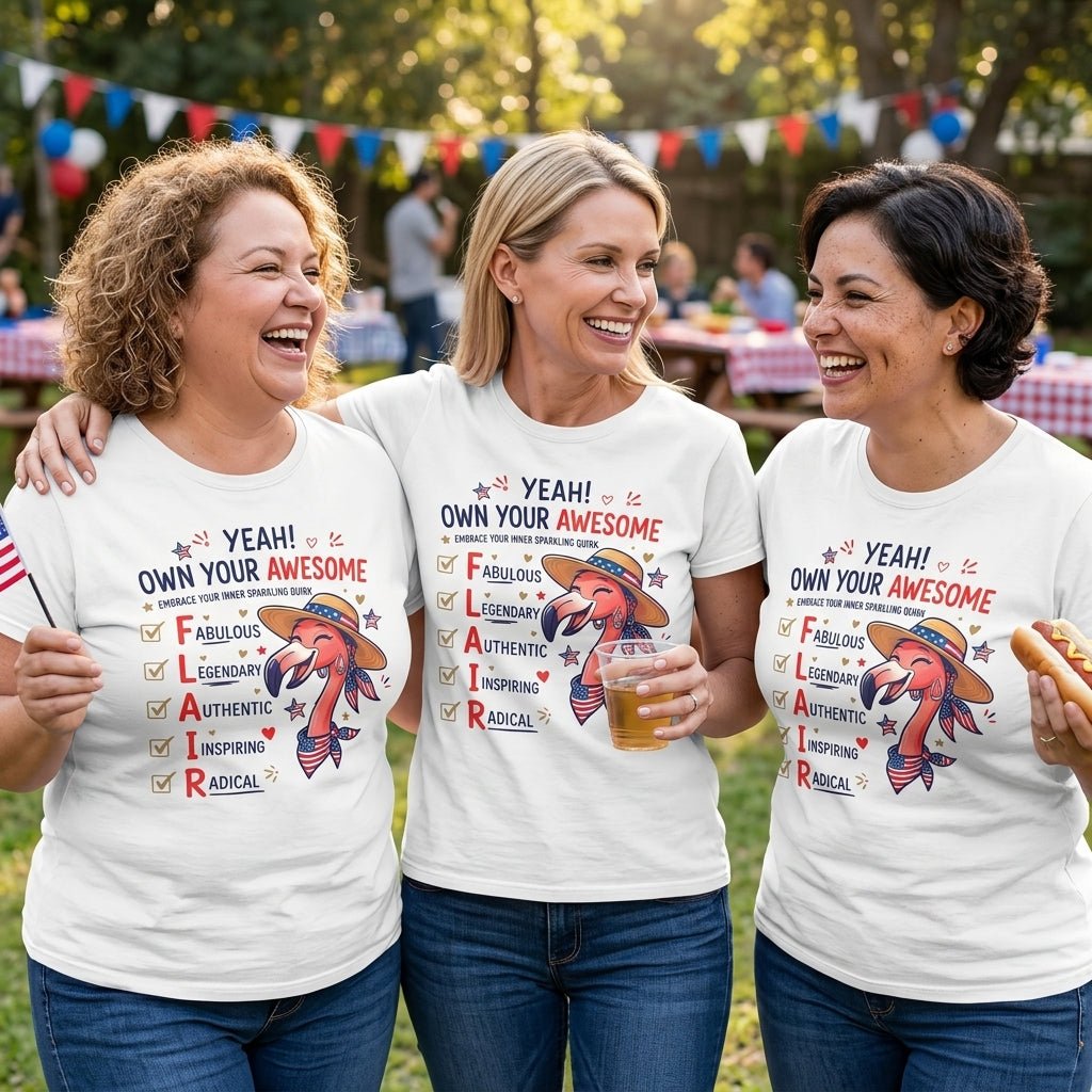 Yeah Own Your Awesome Embrace Your Inner Sparkling Quirks Flamingo Shirt - FlamingoAholic