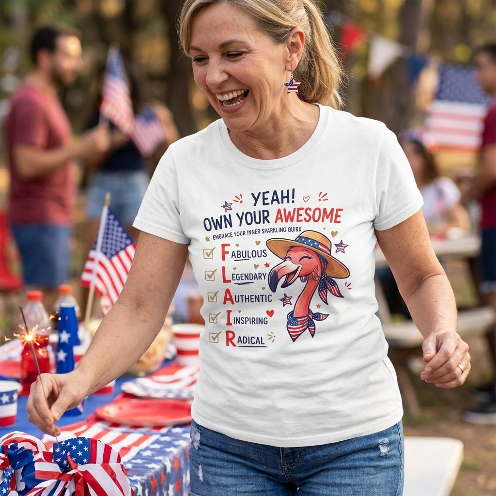 Yeah Own Your Awesome Embrace Your Inner Sparkling Quirks Flamingo Shirt - FlamingoAholic