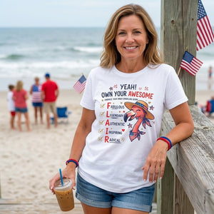 Yeah Own Your Awesome Embrace Your Inner Sparkling Quirks Flamingo Shirt - FlamingoAholic