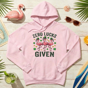 Zero Lucks Given Leprechaun Flamingo T-Shirt - Funny St. Patrick's Day Sarcastic Tee - FlamingoAholic